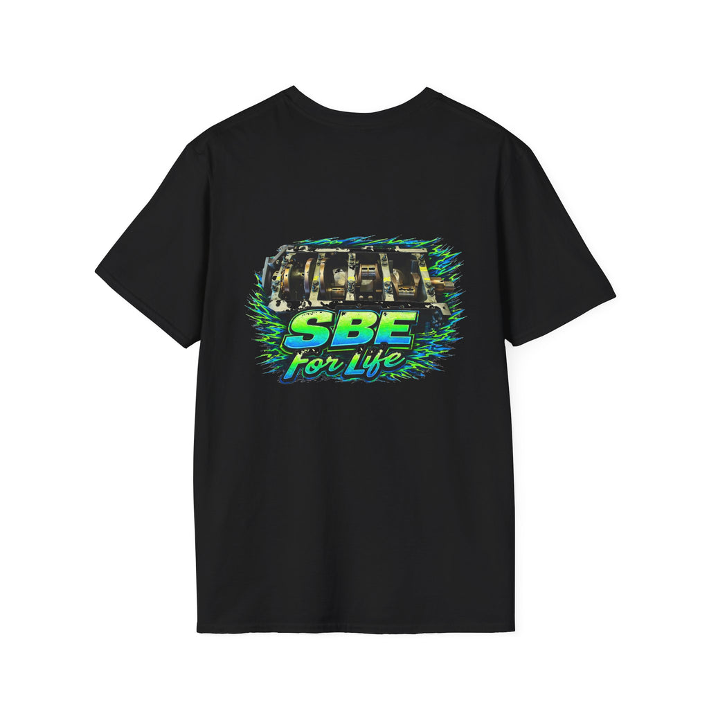 SBE For Life Graphic T-Shirt – Neon Retro Car Crew Tee